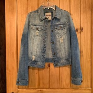 MUDD Distressed Denim Jacket Short Sz S
